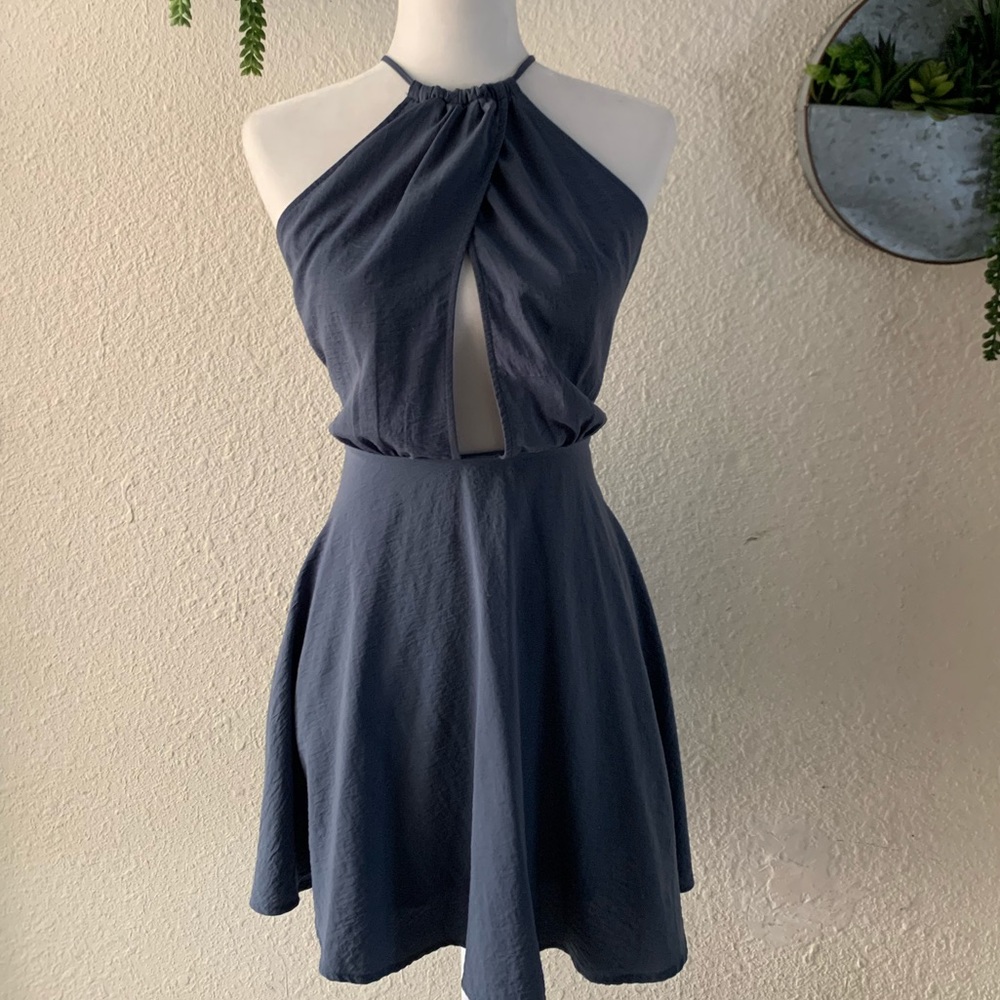 Peplum style silk dress
